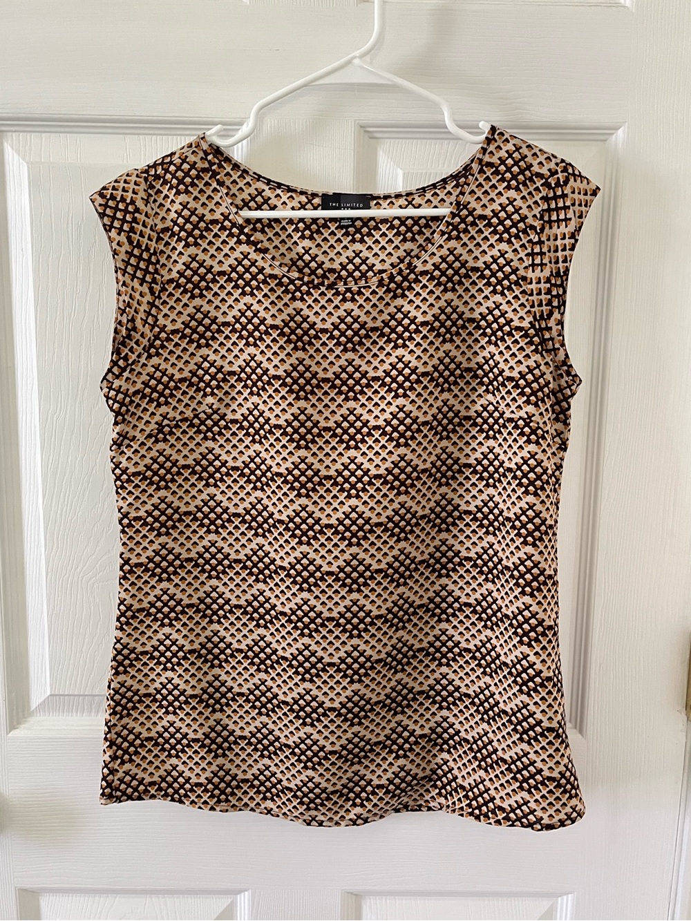 The Limited Black and Cream Sleeveless Printed Tank